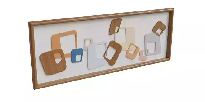 Geometric 3d Framed Wood Wall Decor 3D model