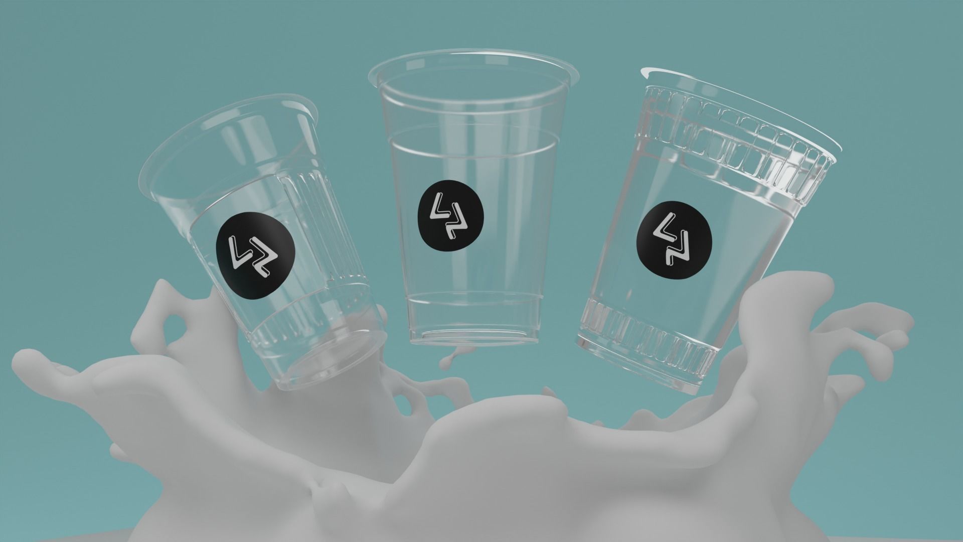 3D Plastic Cup for Advertisement and Commercial 3D model_3