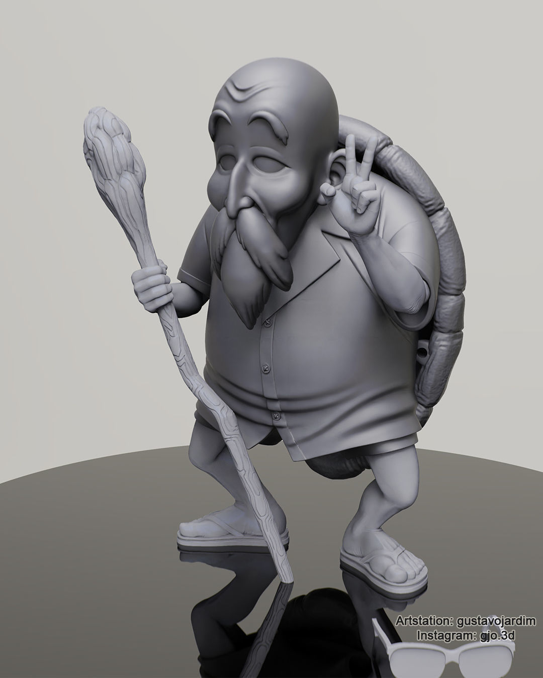 Dragonball Master Roshi - Master Senin - Mestre Kame - Figure 3D print model_15