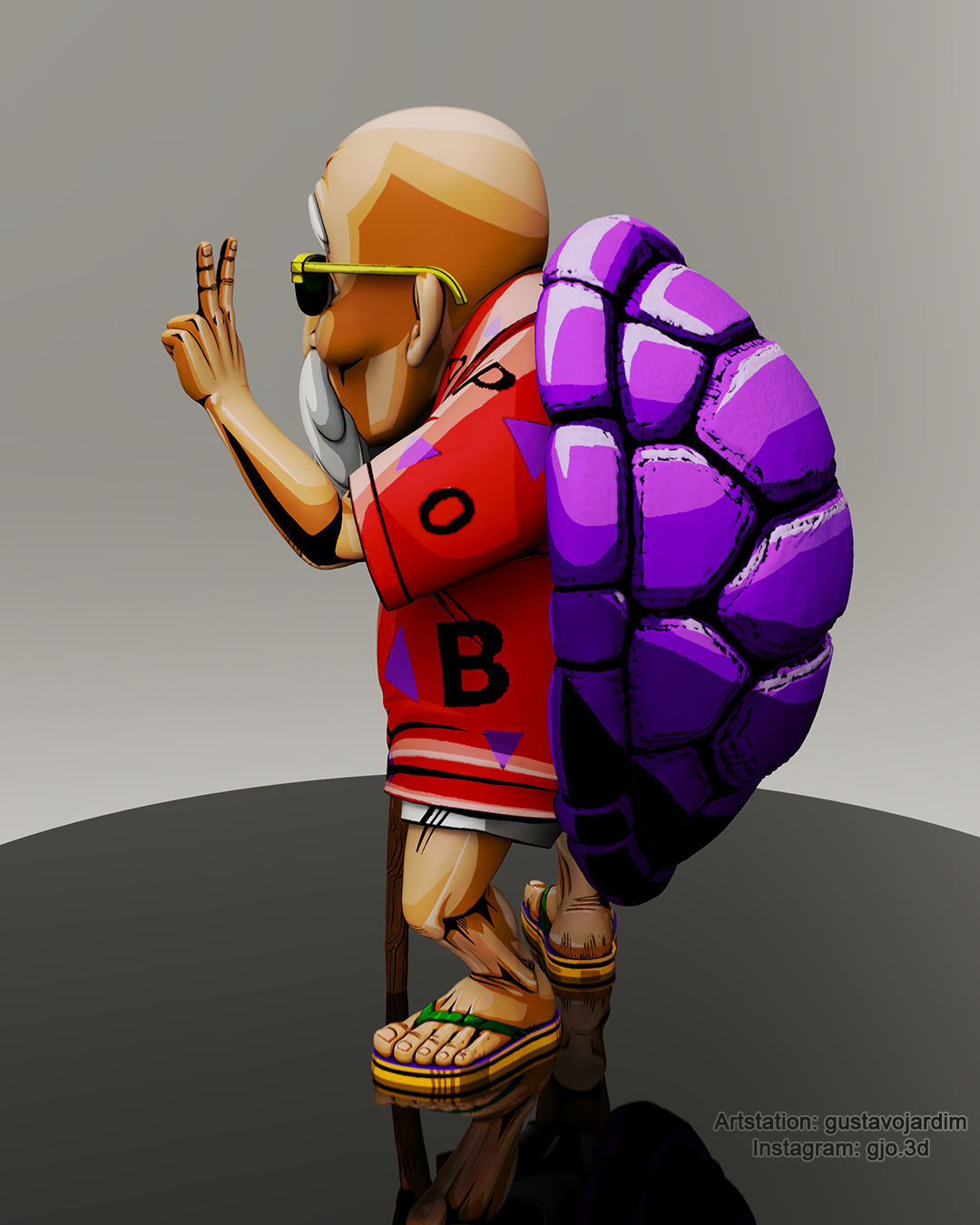Dragonball Master Roshi - Master Senin - Mestre Kame - Figure 3D print model_2