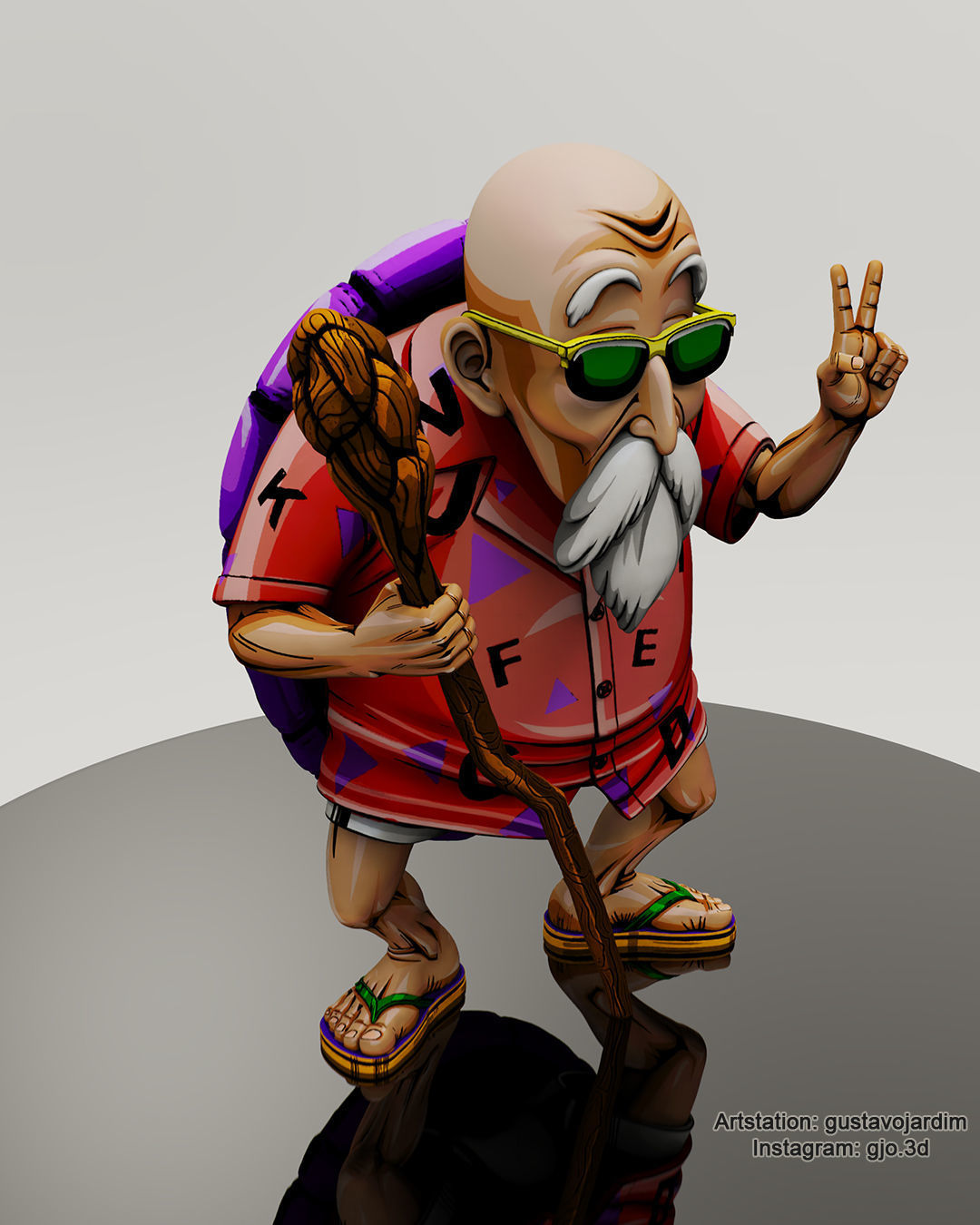 Dragonball Master Roshi - Master Senin - Mestre Kame - Figure 3D print model_10