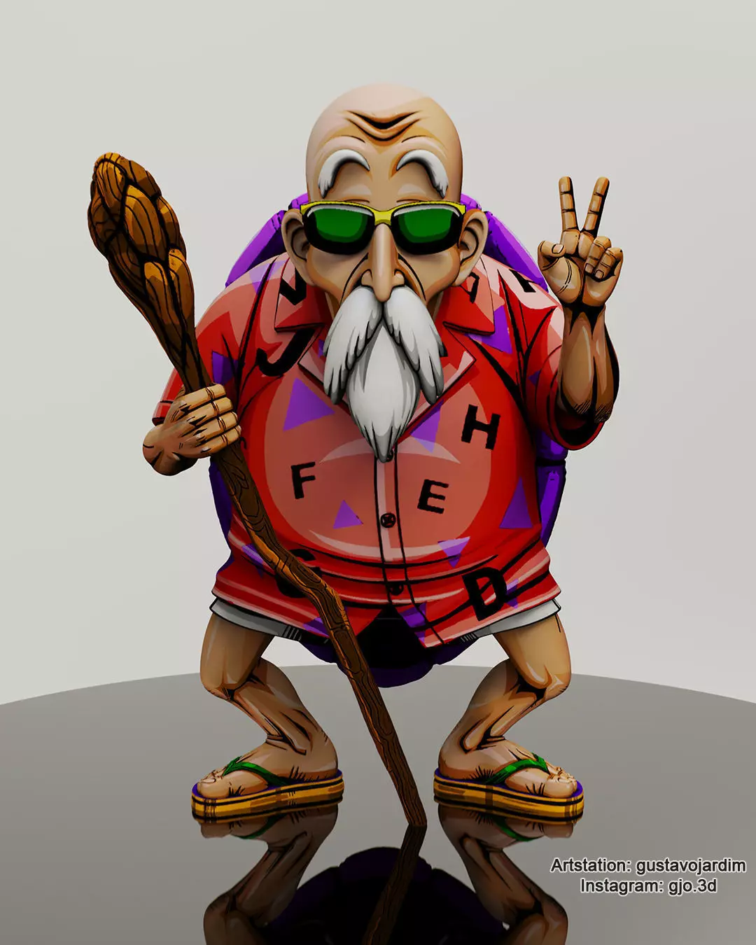 Dragonball Master Roshi - Master Senin - Mestre Kame - Figure 3D print model_0