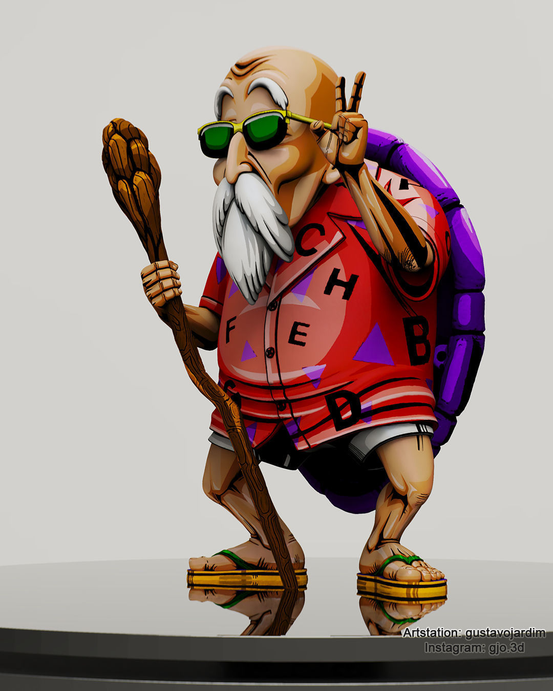Dragonball Master Roshi - Master Senin - Mestre Kame - Figure 3D print model_11