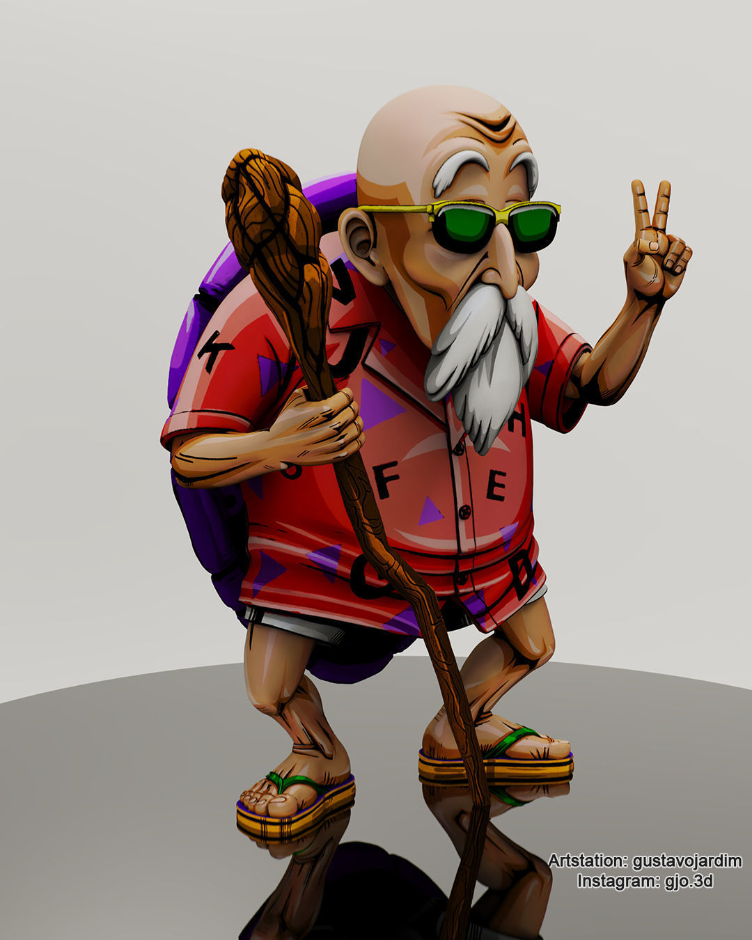 Dragonball Master Roshi - Master Senin - Mestre Kame - Figure 3D print model_7