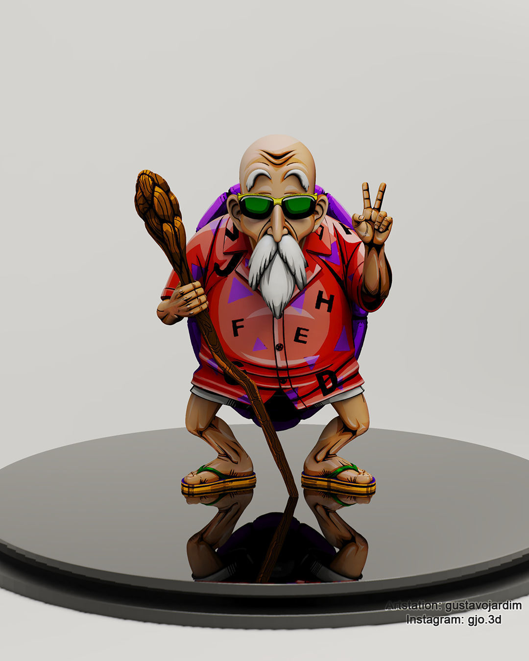 Dragonball Master Roshi - Master Senin - Mestre Kame - Figure 3D print model_8
