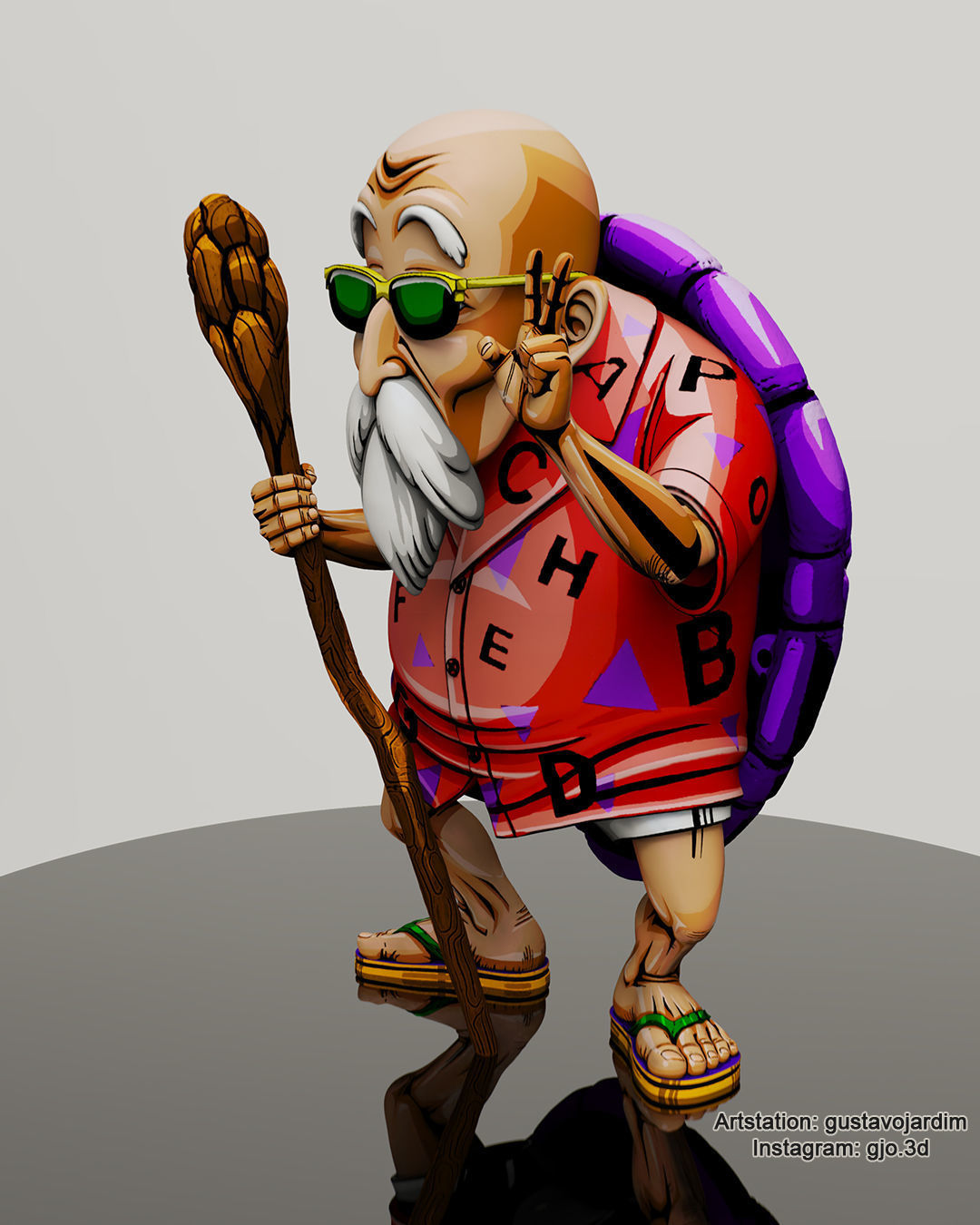 Dragonball Master Roshi - Master Senin - Mestre Kame - Figure 3D print model_1