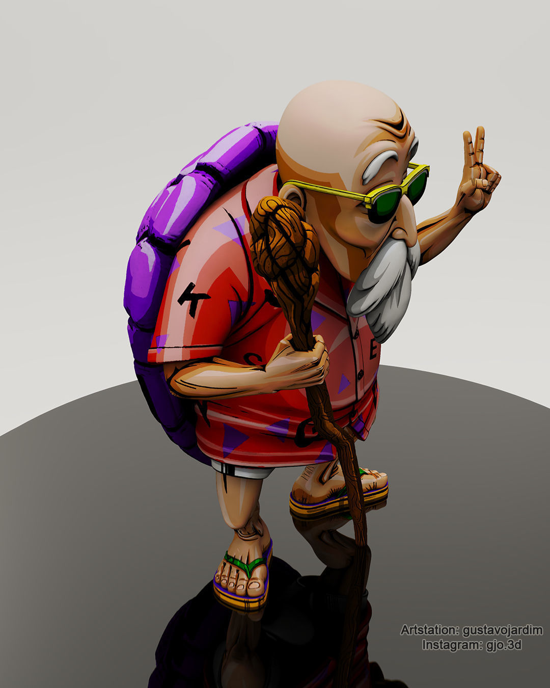 Dragonball Master Roshi - Master Senin - Mestre Kame - Figure 3D print model_6