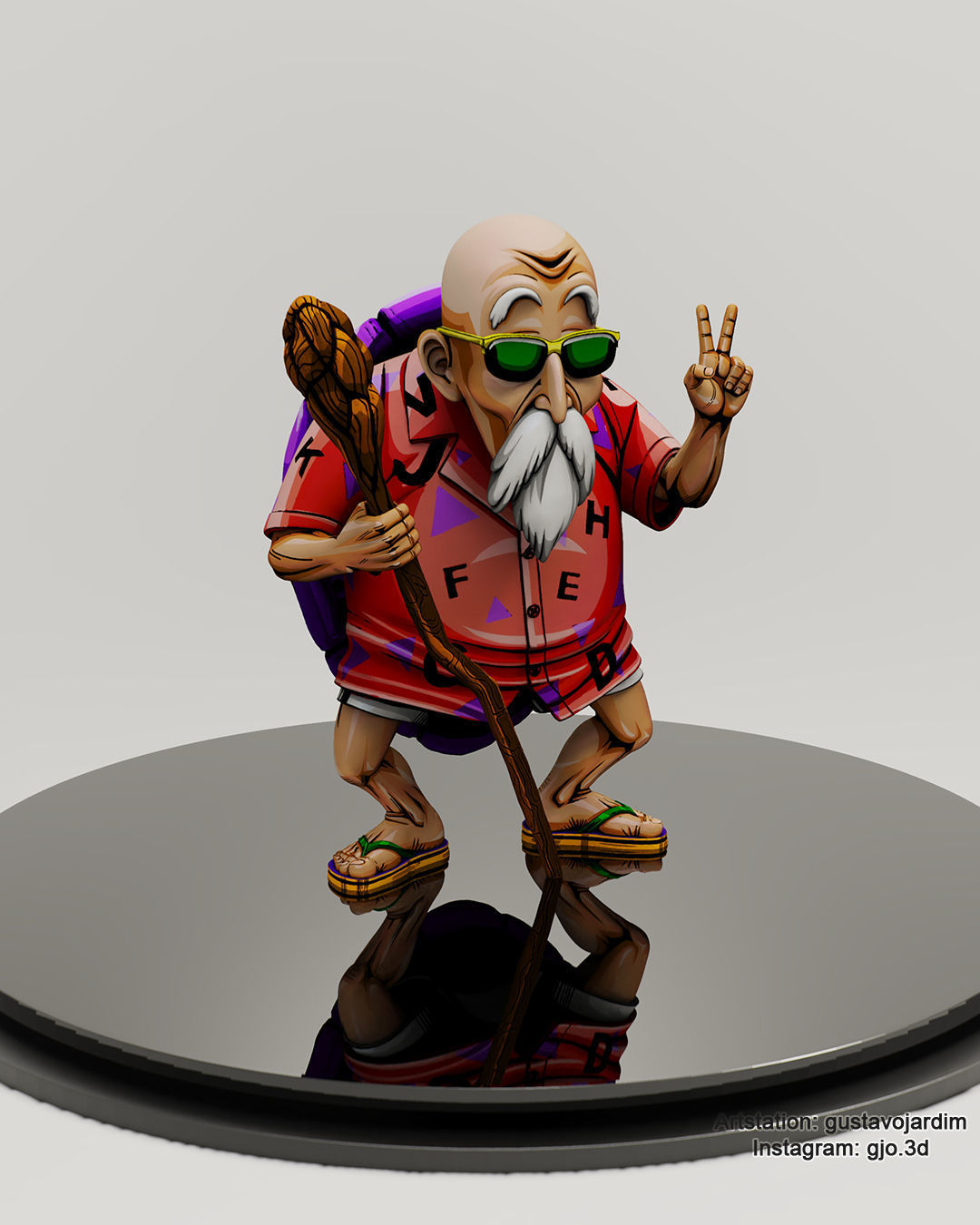 Dragonball Master Roshi - Master Senin - Mestre Kame - Figure 3D print model_9