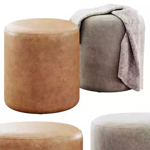 Cilo Leather Ottoman by Article 3D model