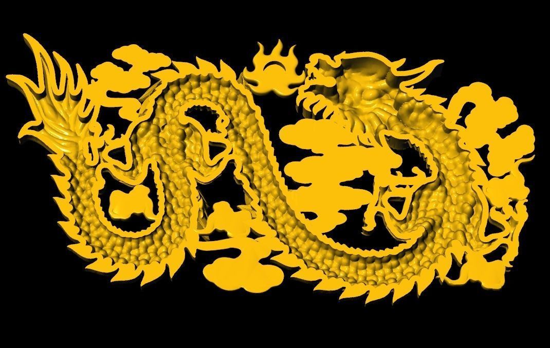 China dragon pendants in the sky 3 3D print model_4