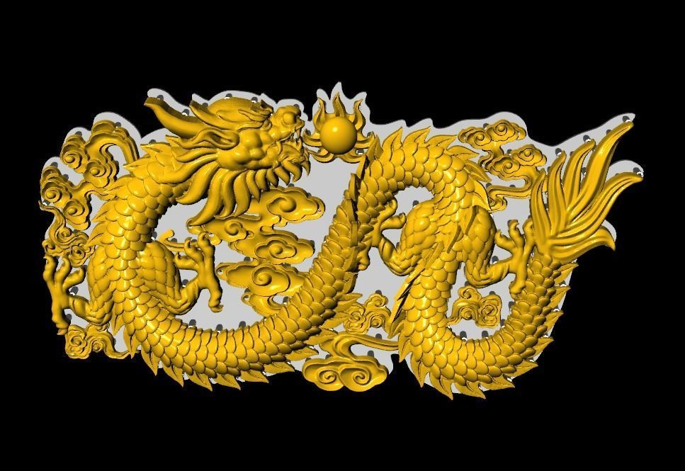China dragon pendants in the sky 3 3D print model_6