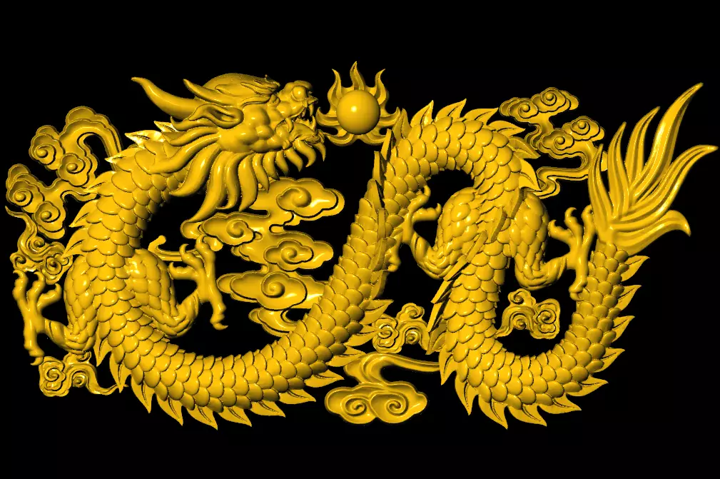 China dragon pendants in the sky 3 3D print model_0