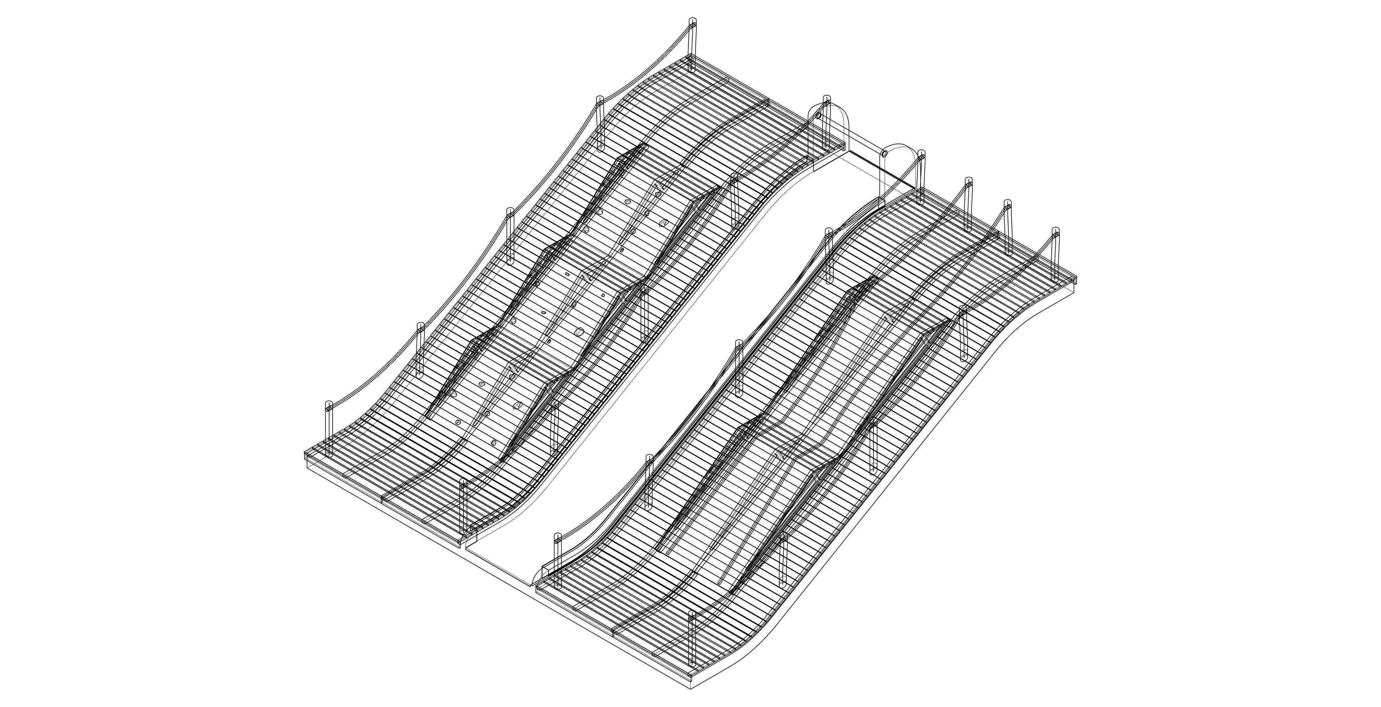 Childrens Playground with Slide and Ropes 3D model_1