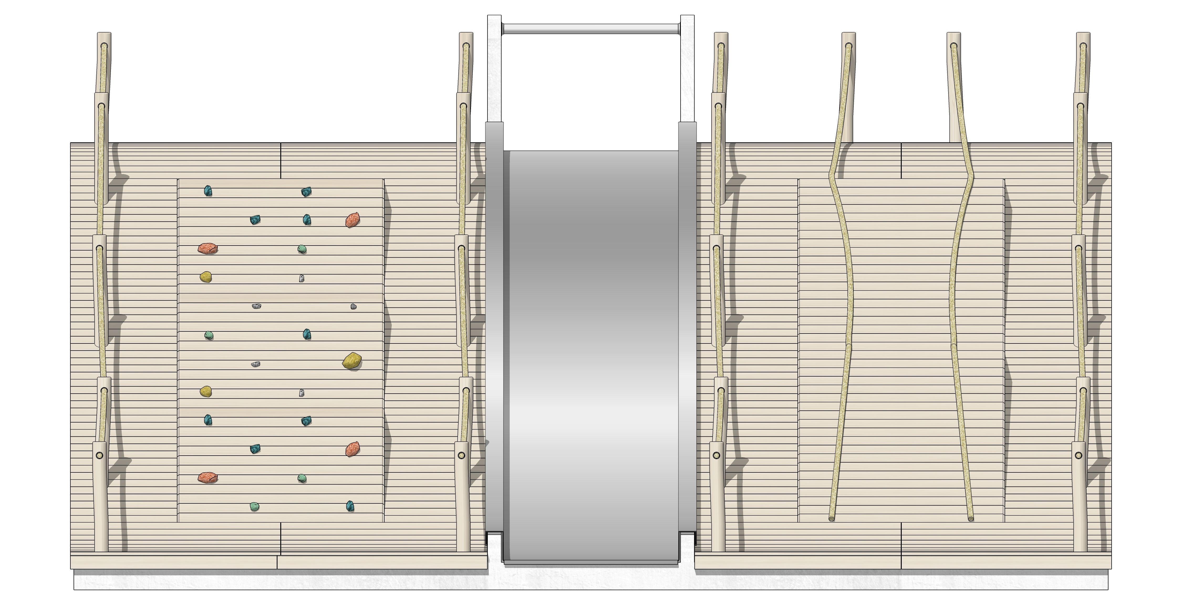 Childrens Playground with Slide and Ropes 3D model_6