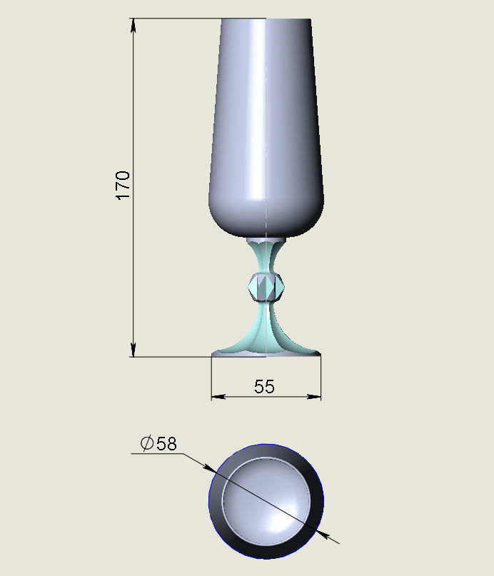Champagne Glass - BOHEMIA Claudia 180 ml 3D model_3