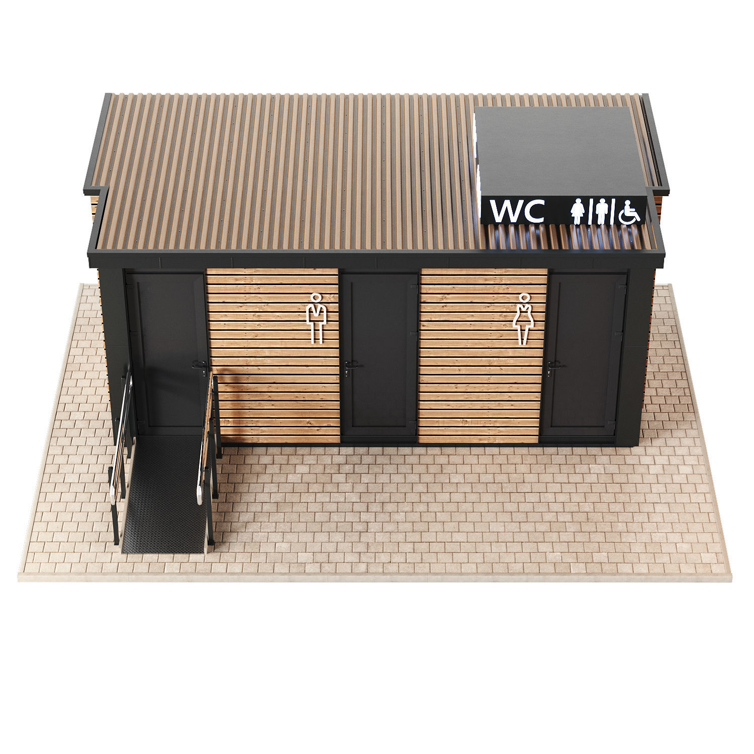 Public toilet 3D model_2