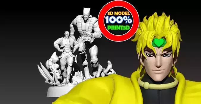 DIO BRANDO AND THE WORLD - JOJO BIZARRE ADVENTURE - 3D PRINT 3D print model