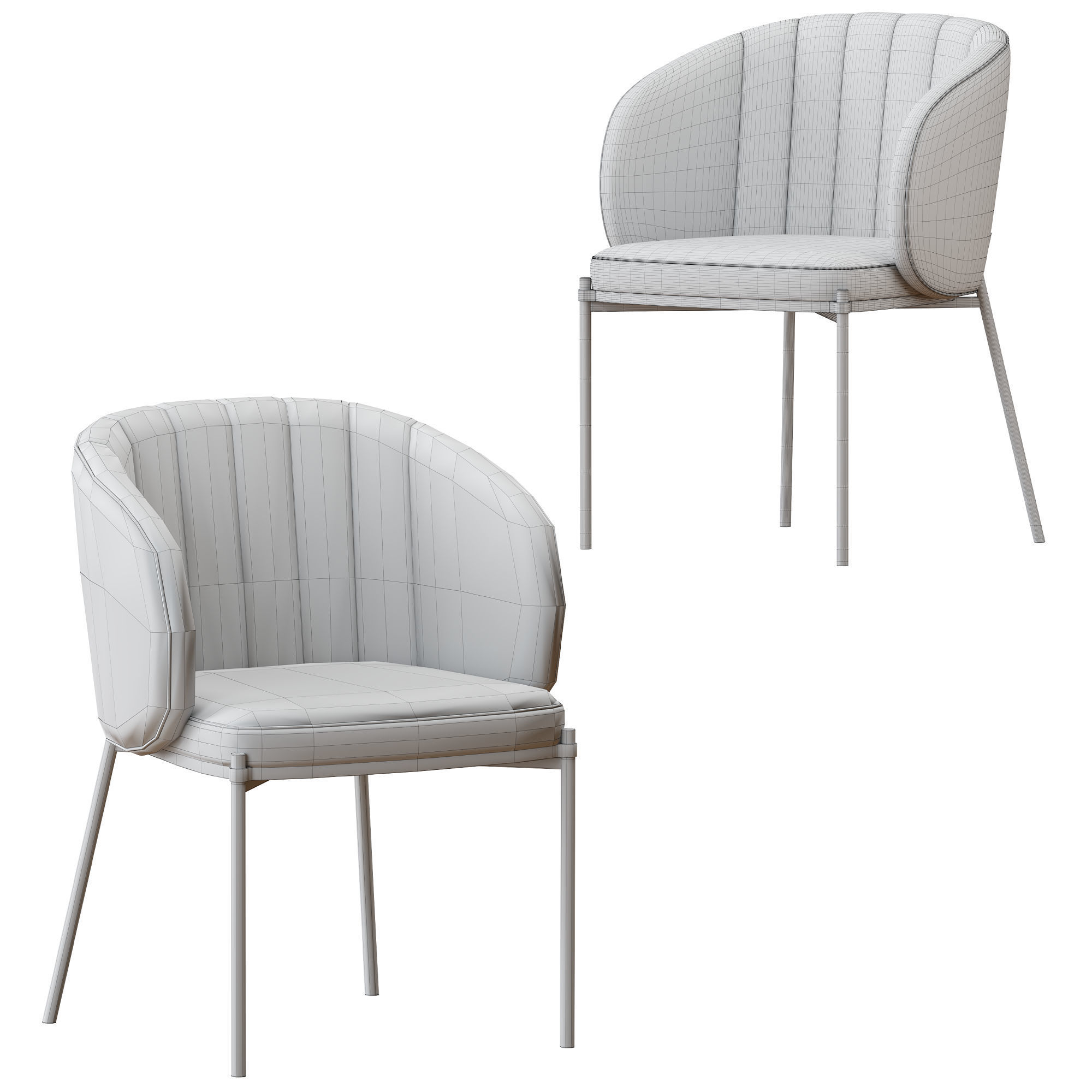 Shell Back Dining Chair 3D model_3
