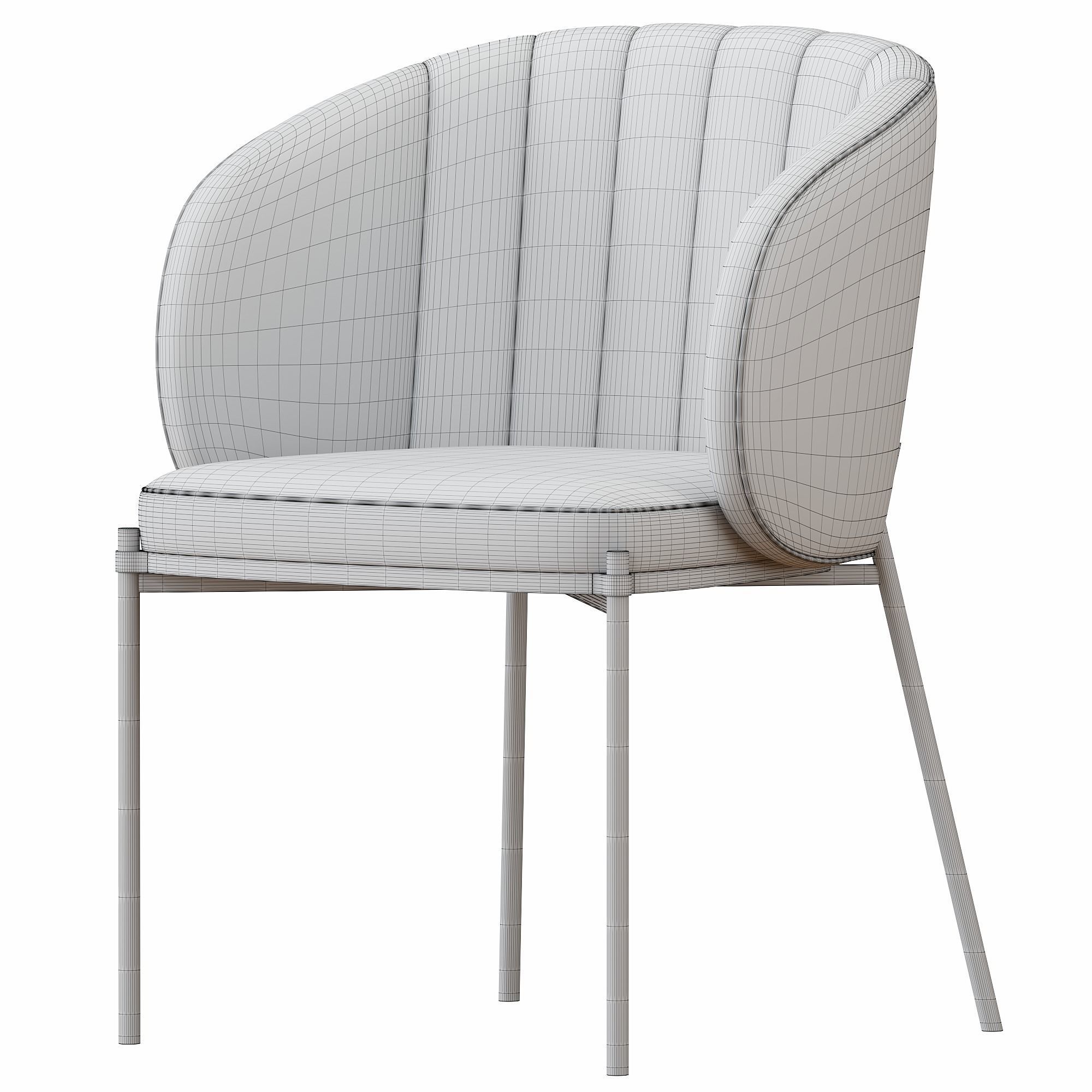 Shell Back Dining Chair 3D model_5