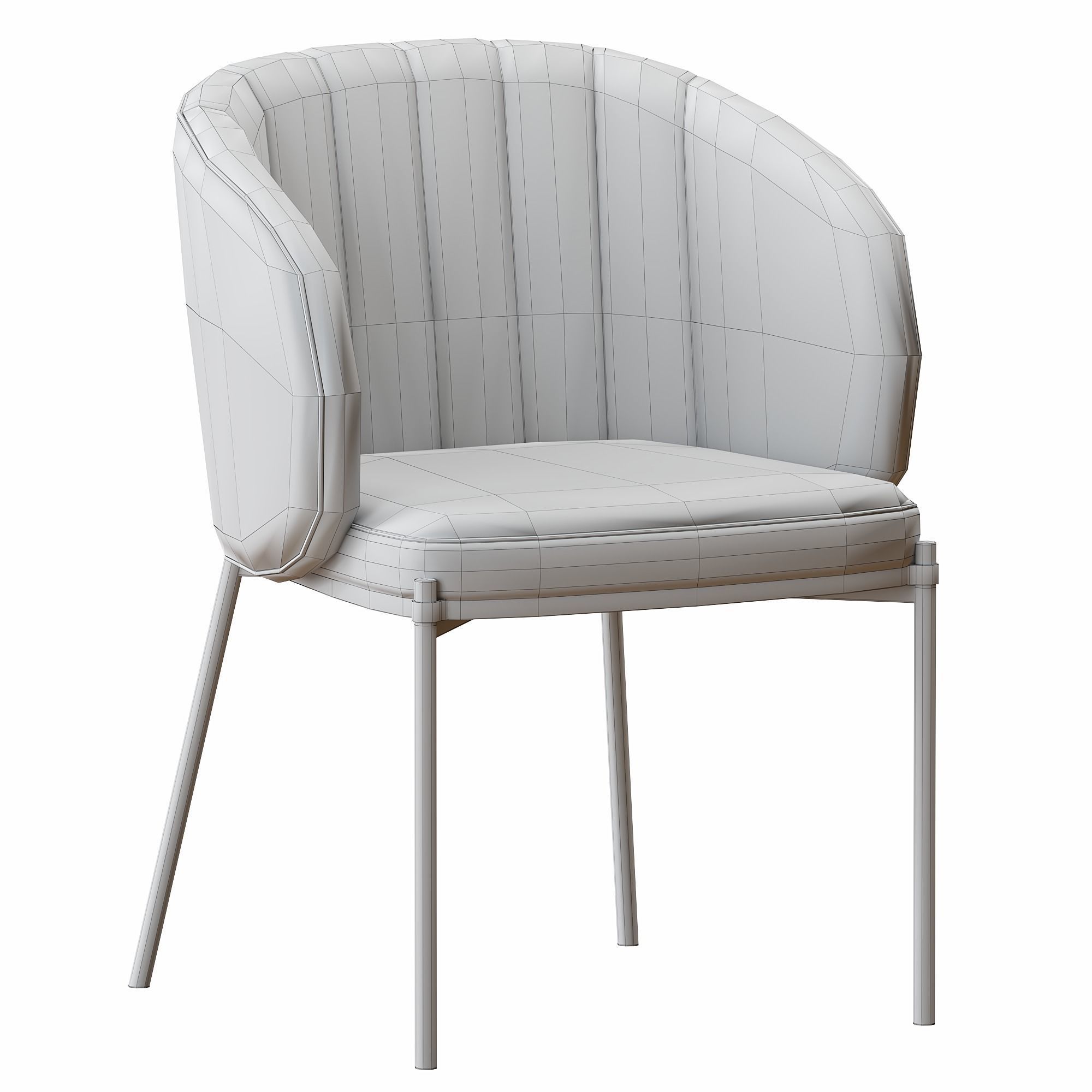 Shell Back Dining Chair 3D model_4