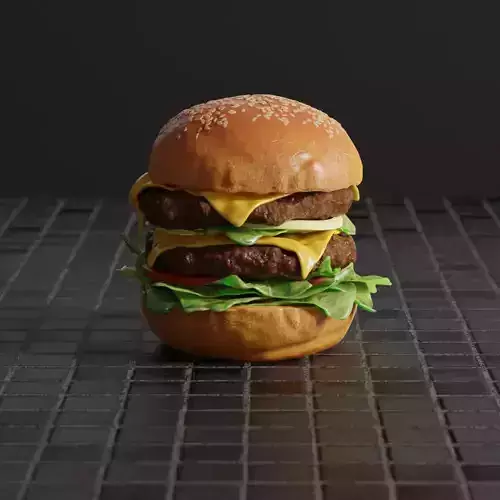 Cheeseburger HQ 3D model 3D model