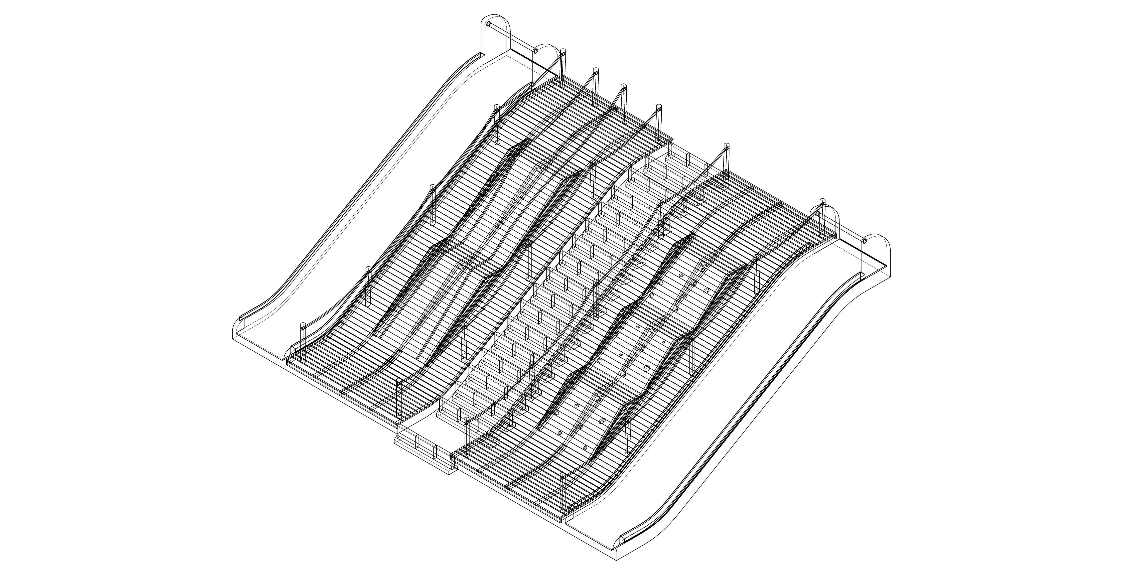 Childrens Playground with Two Slides and Ropes 3D model_1
