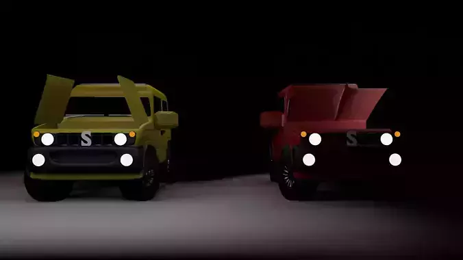 Jimmy Jeep Electric car Low-poly 3D model