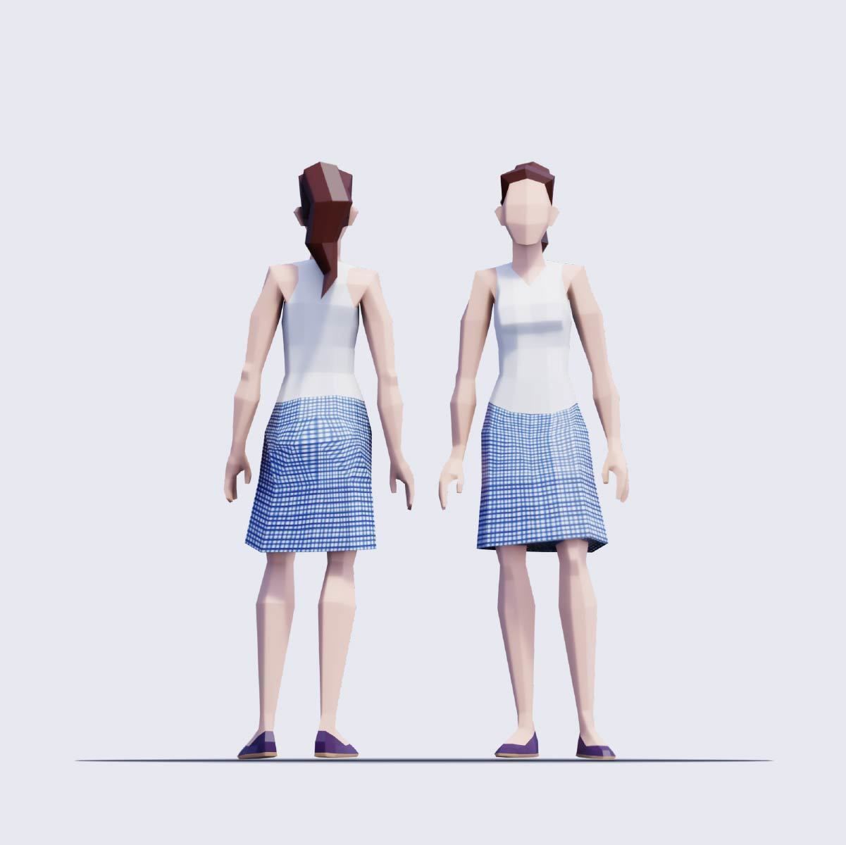 Spring People - Animated and Rigged Low-poly 3D model_3
