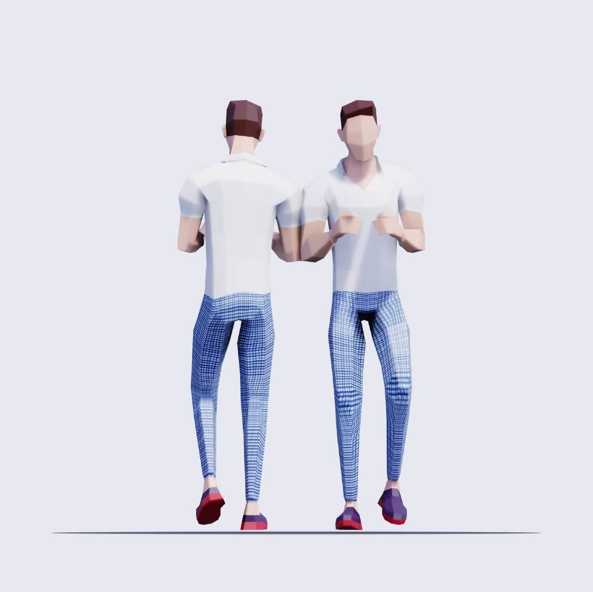 Spring People - Animated and Rigged Low-poly 3D model_4