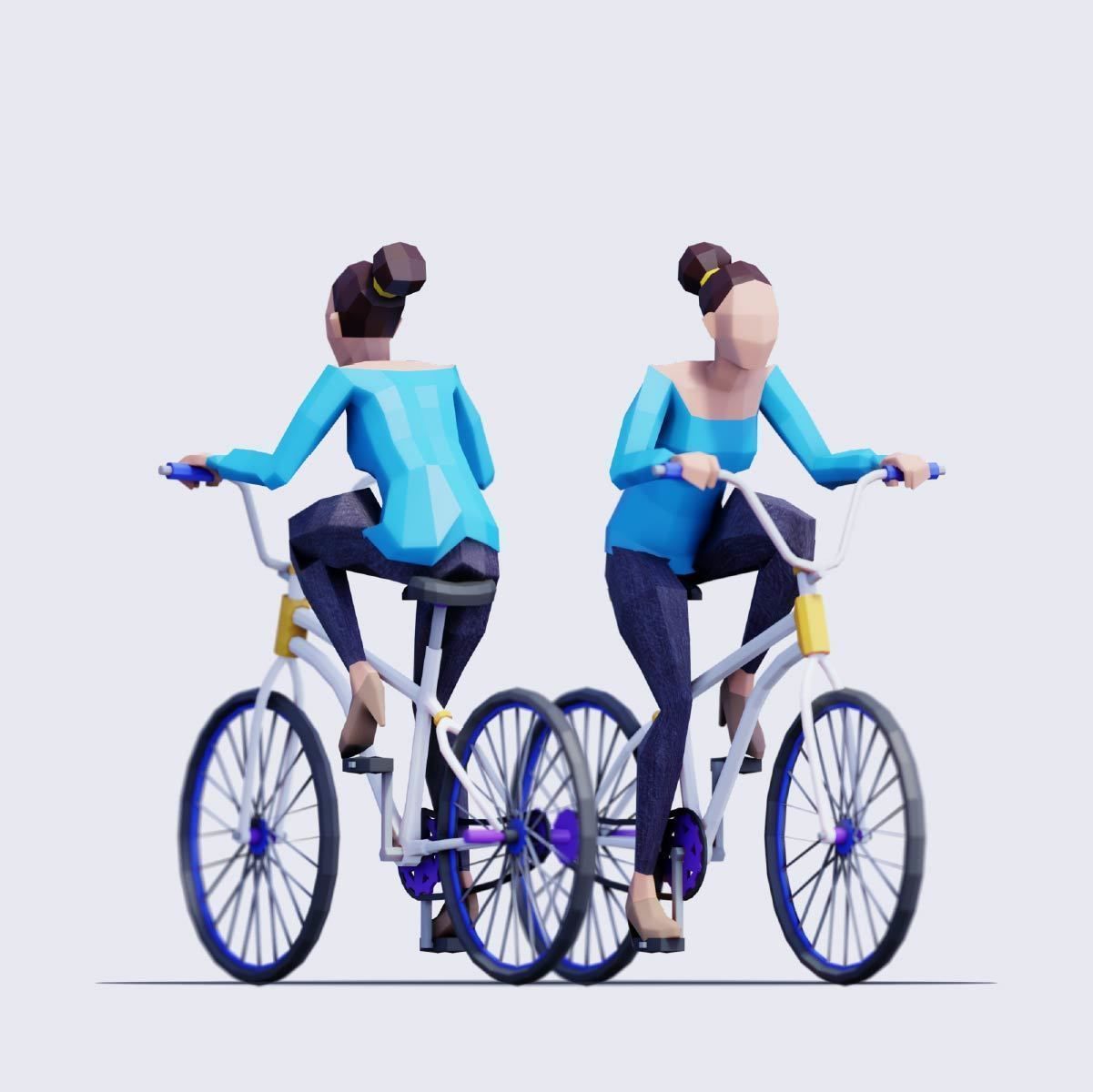 Spring People - Animated and Rigged Low-poly 3D model_2