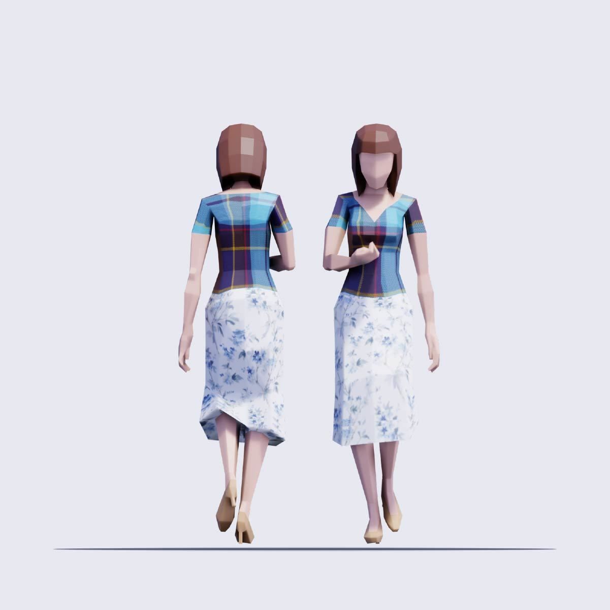 Spring People - Animated and Rigged Low-poly 3D model_1