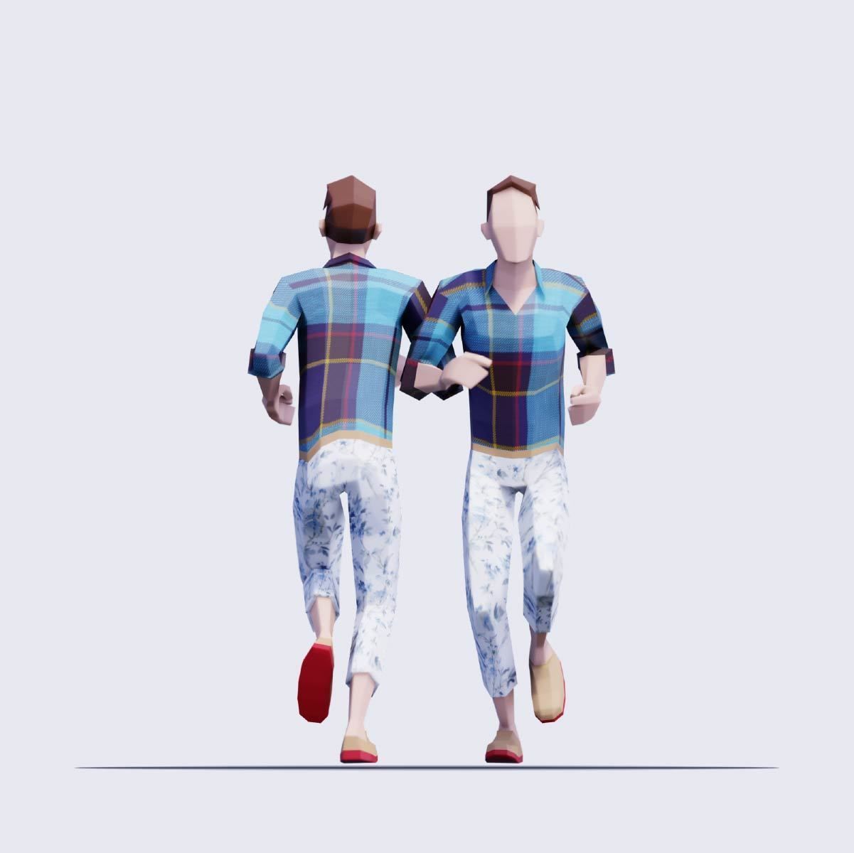 Spring People - Animated and Rigged Low-poly 3D model_5