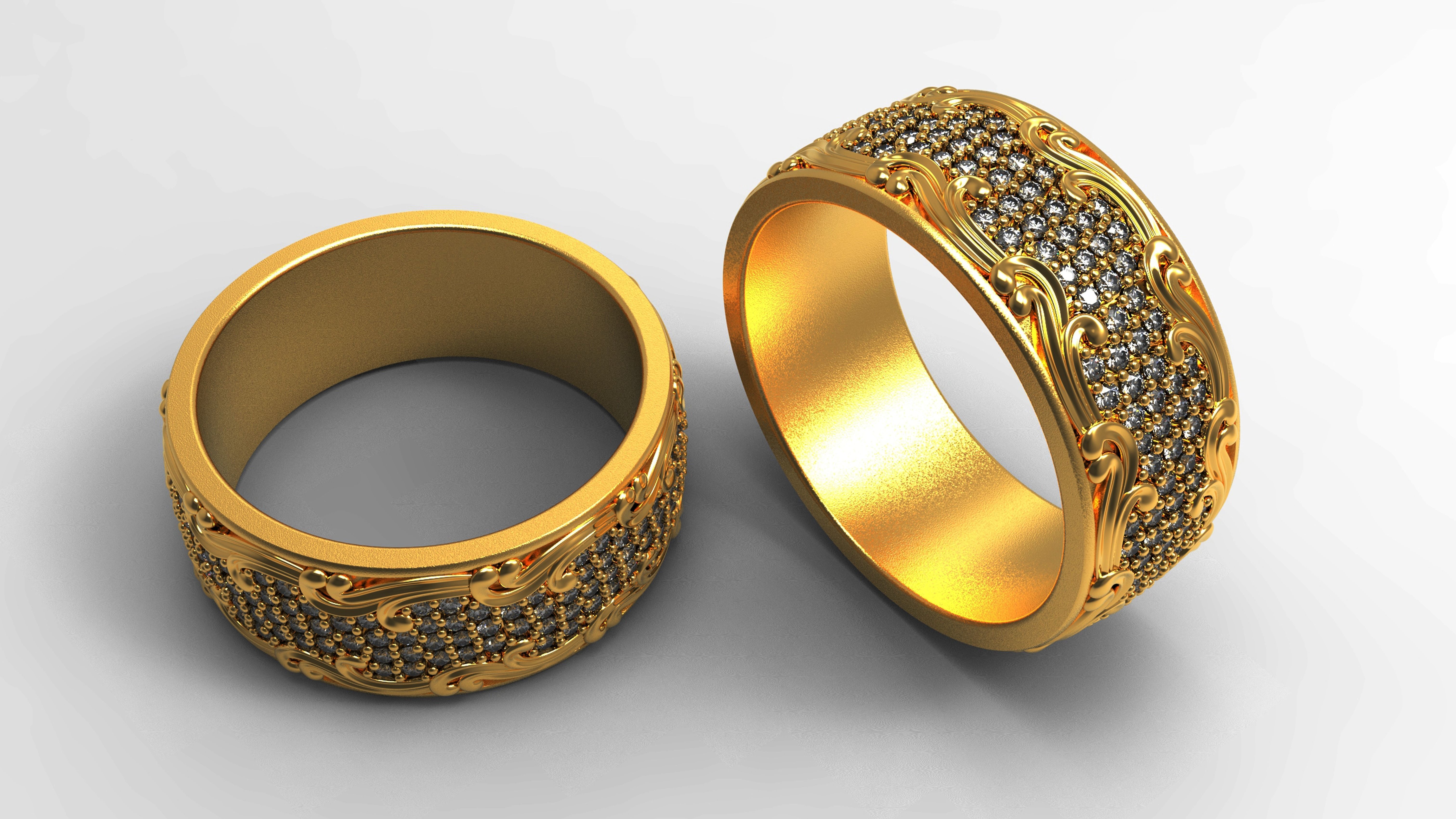Diamond ring jewelry 3D print model_1