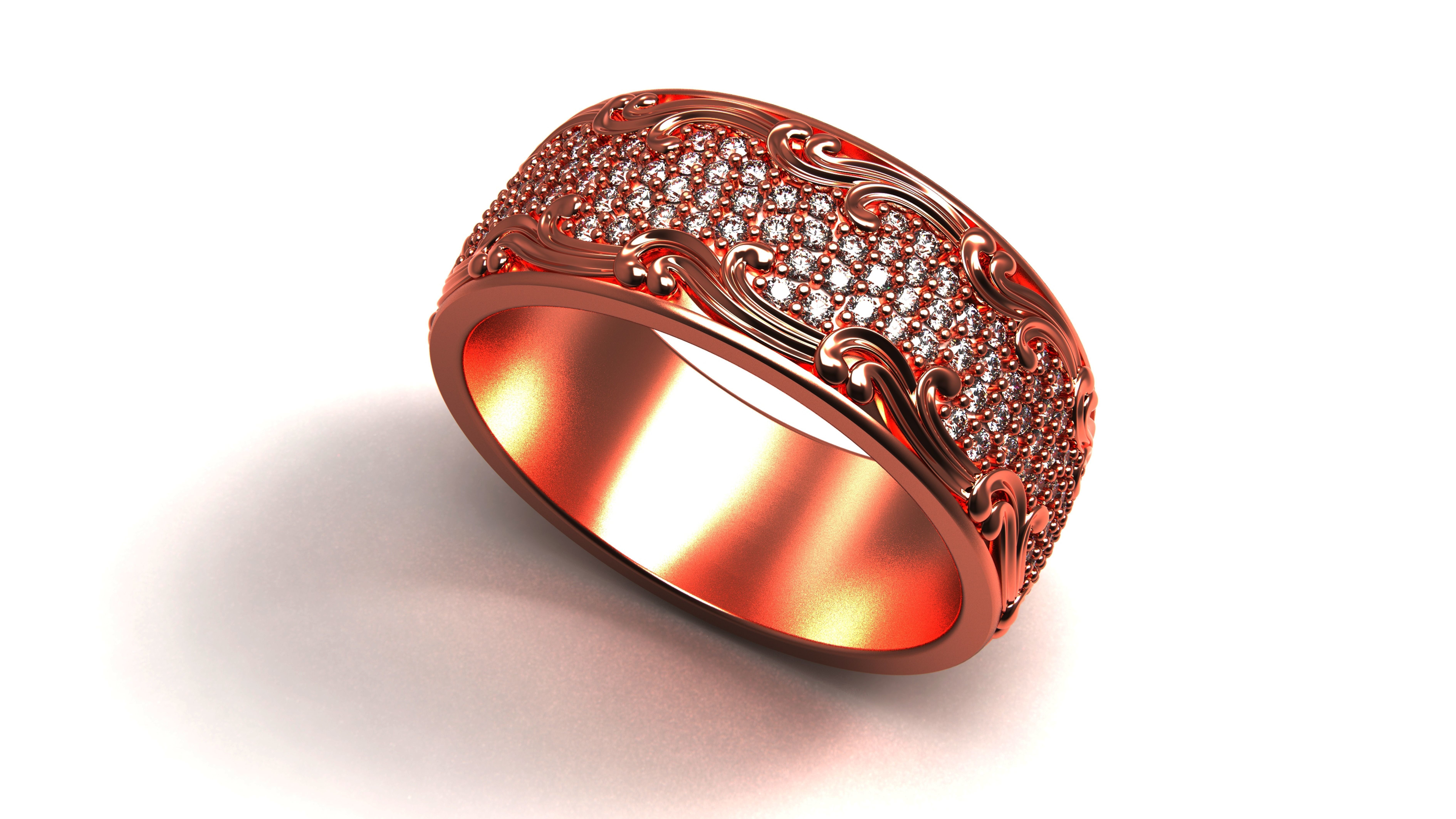 Diamond ring jewelry 3D print model_3