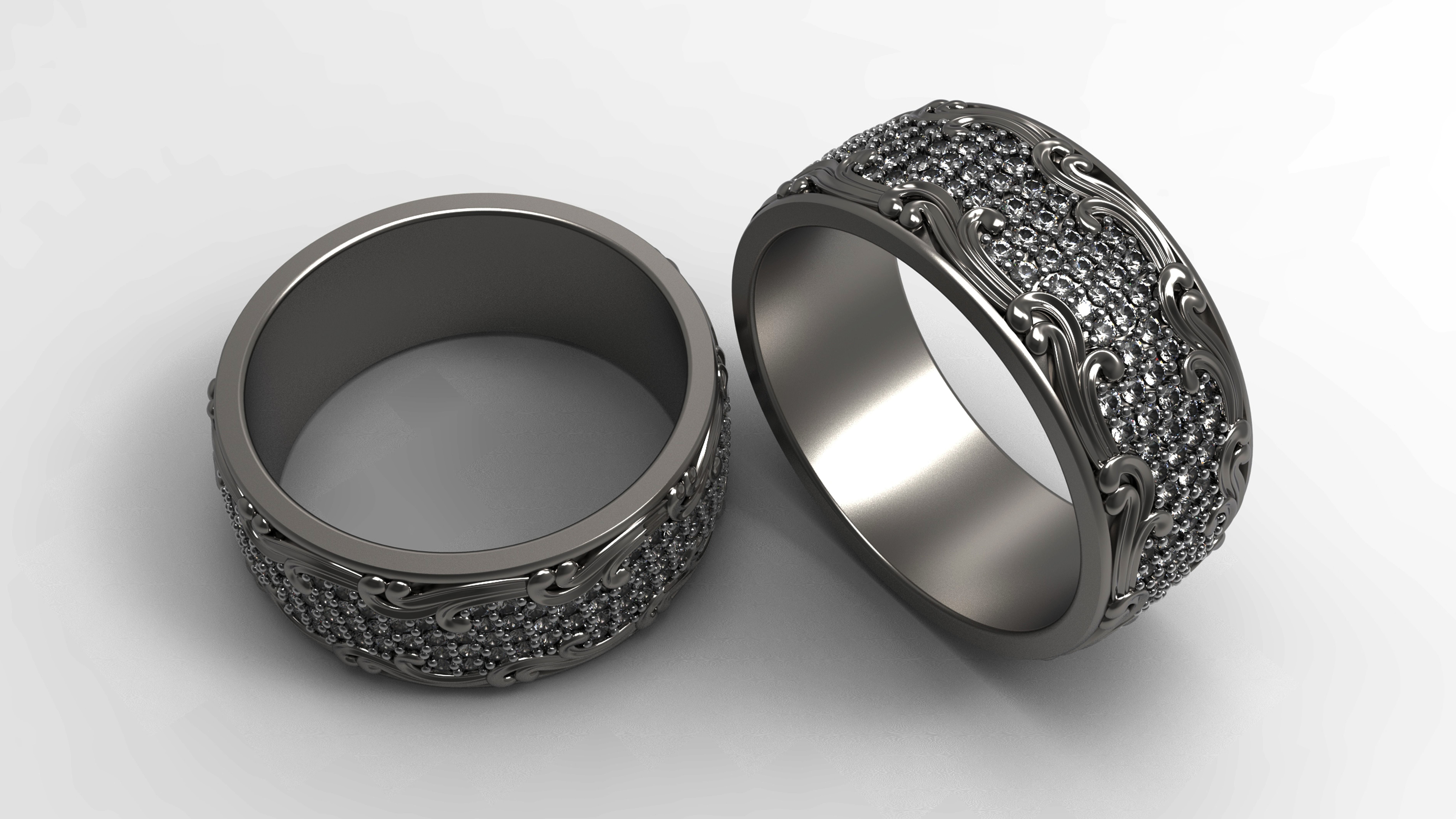 Diamond ring jewelry 3D print model_4