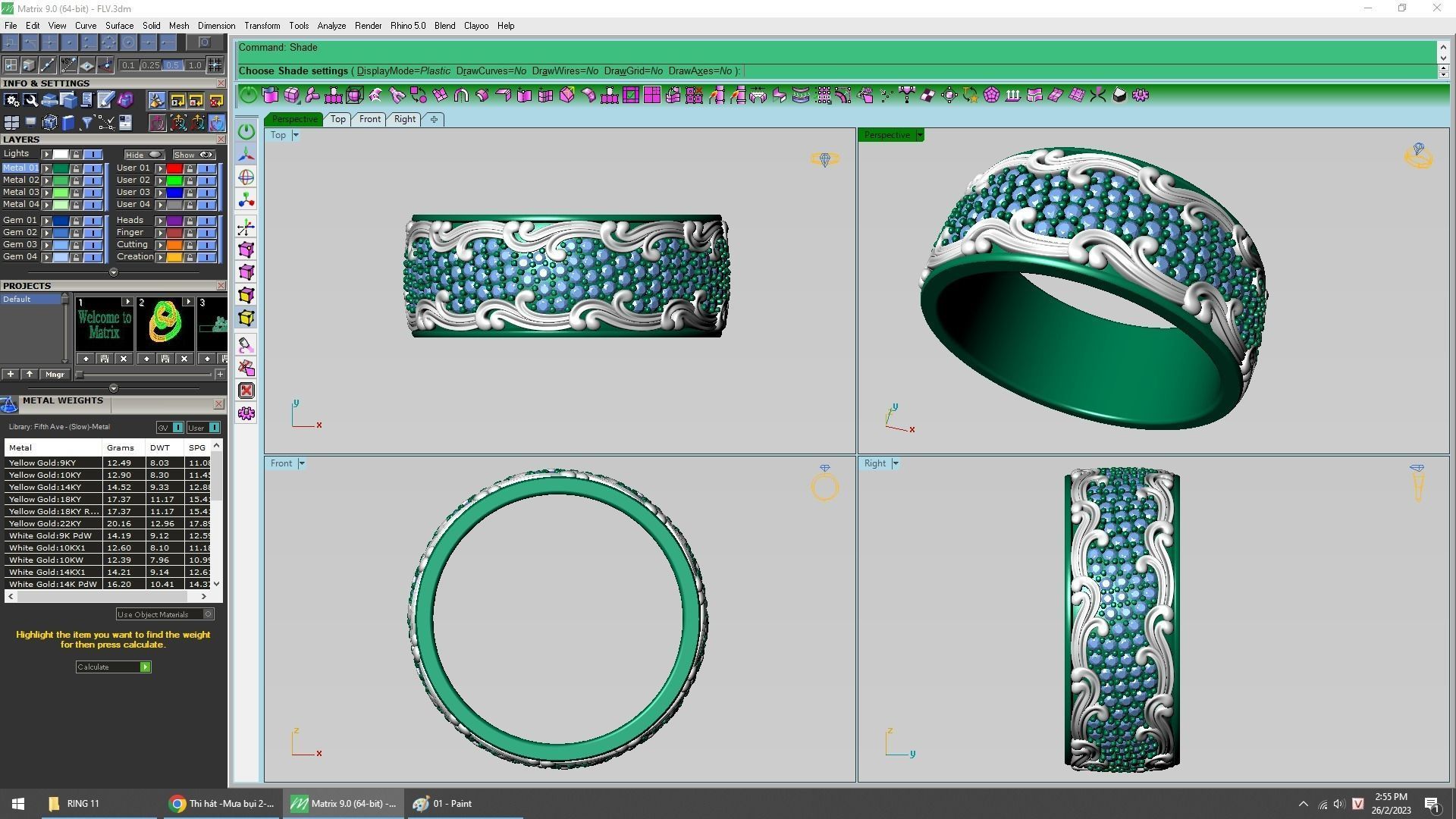 Diamond ring jewelry 3D print model_11
