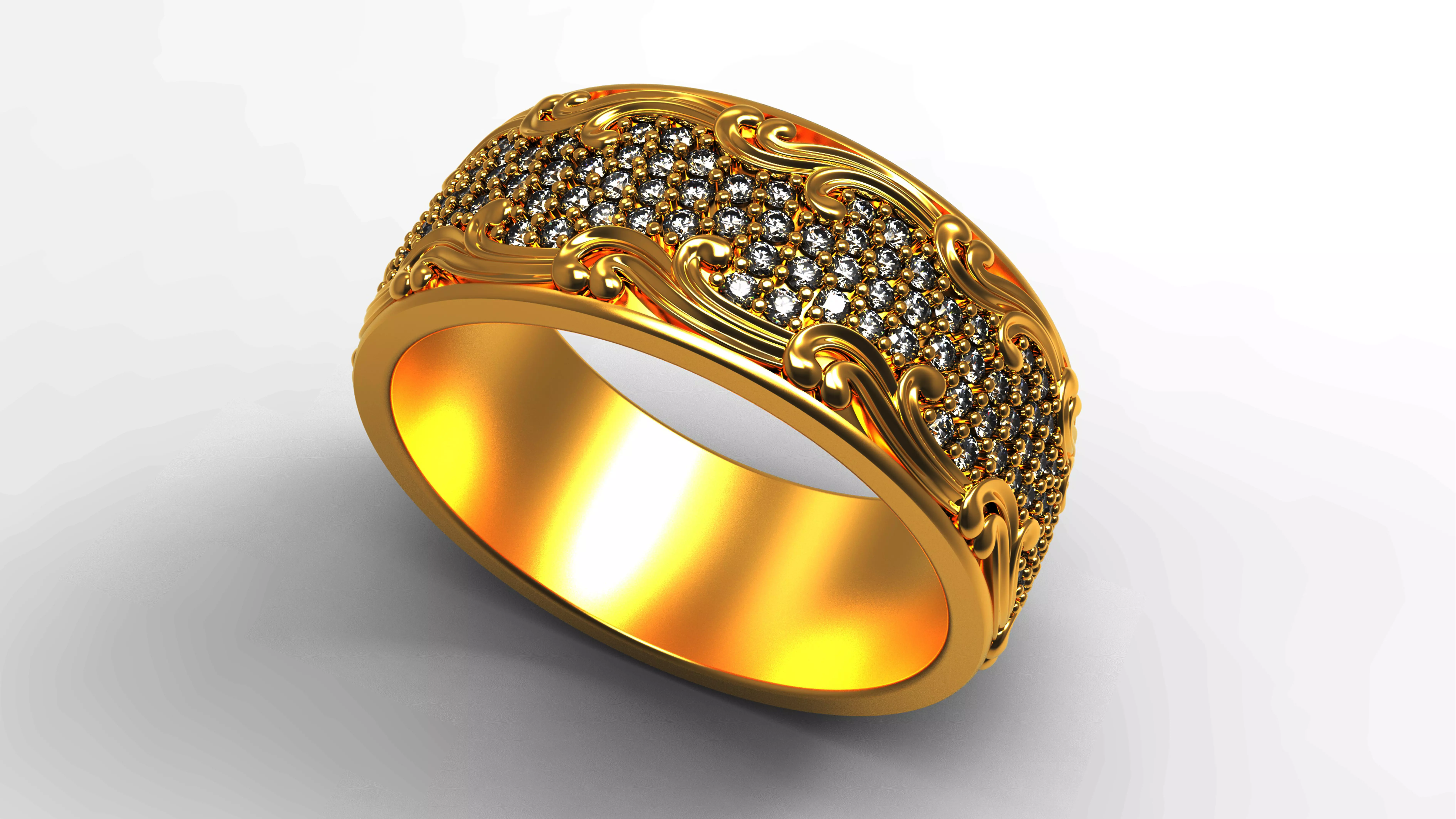 Diamond ring jewelry 3D print model_0