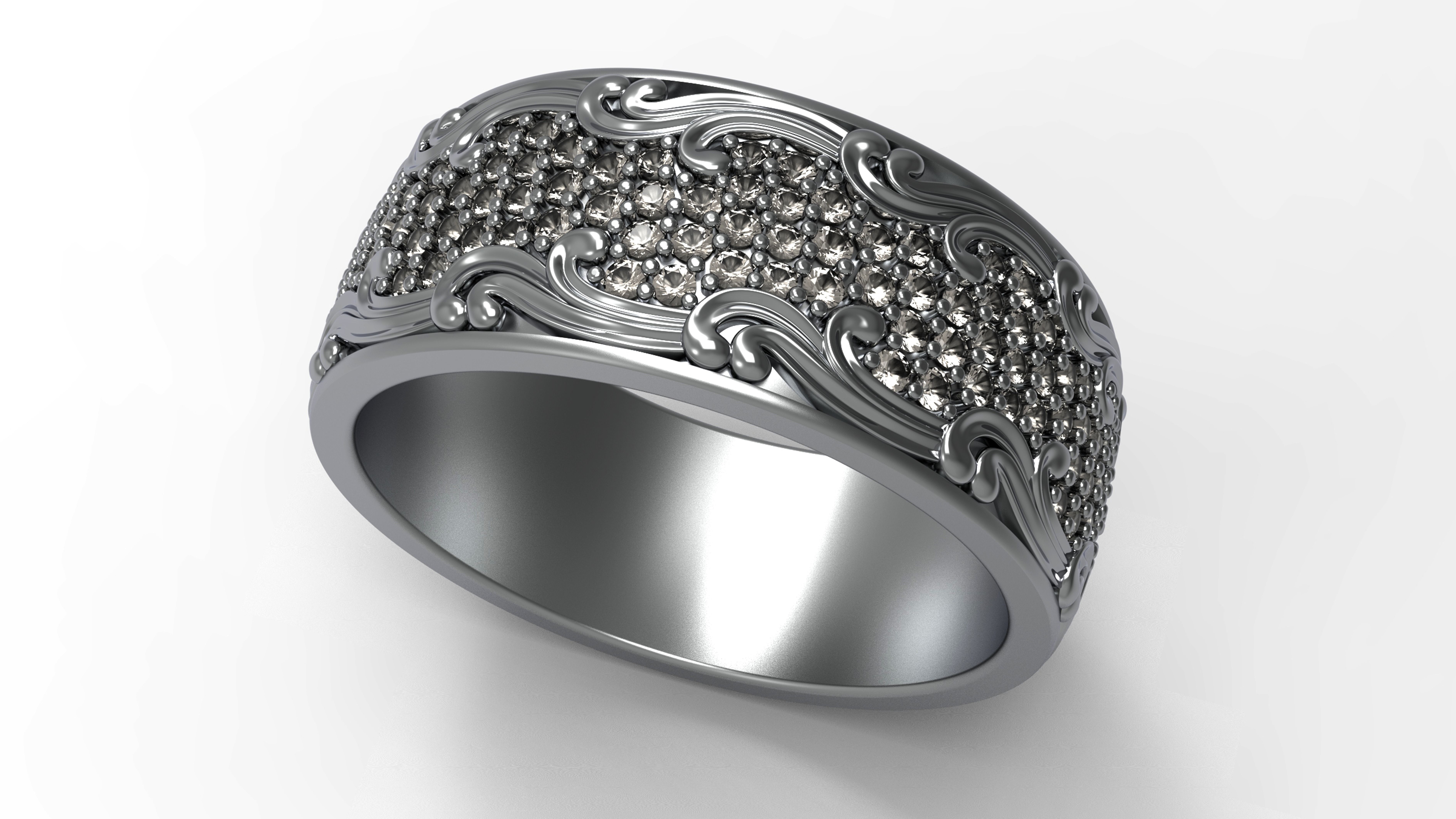 Diamond ring jewelry 3D print model_9