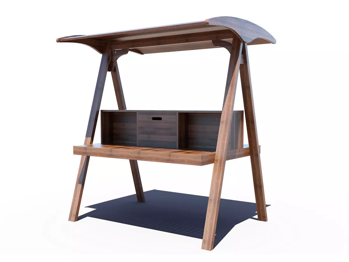 Wood Table 3D model_0