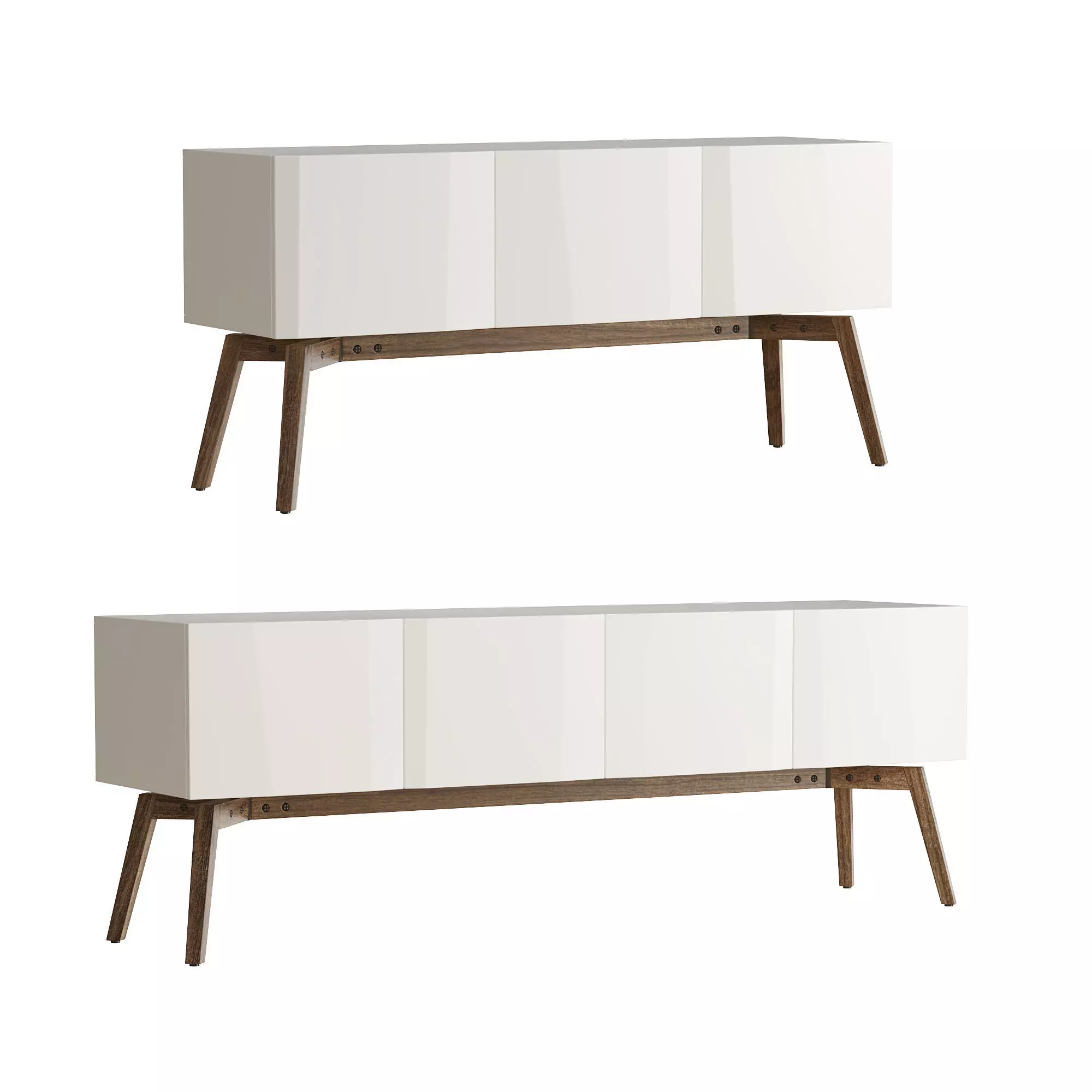 CB2 Alba White Lacquer Credenza 3D model