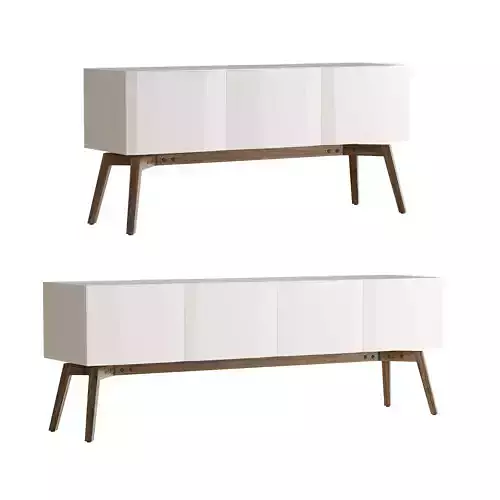 CB2 Alba White Lacquer Credenza