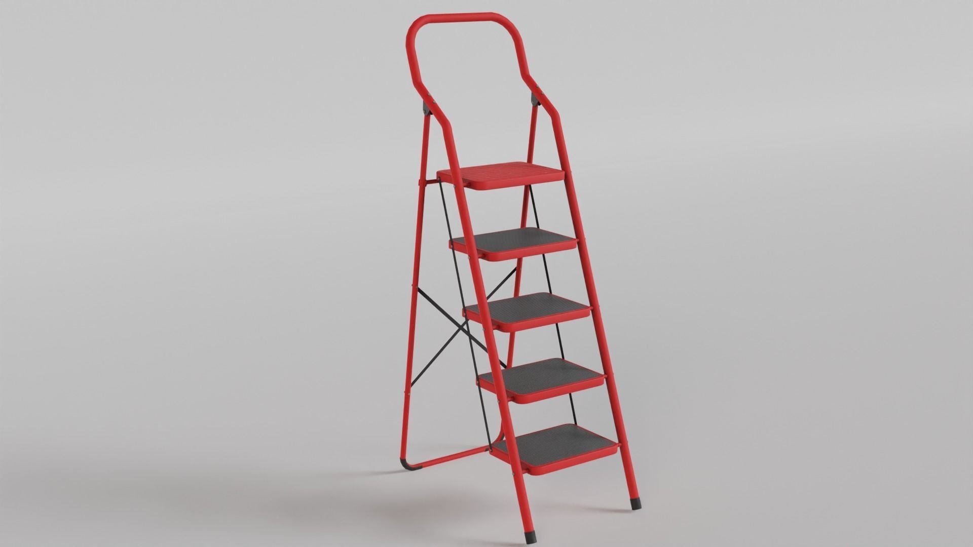 Foldable Ladder Multicolor Low-poly 3D model_8