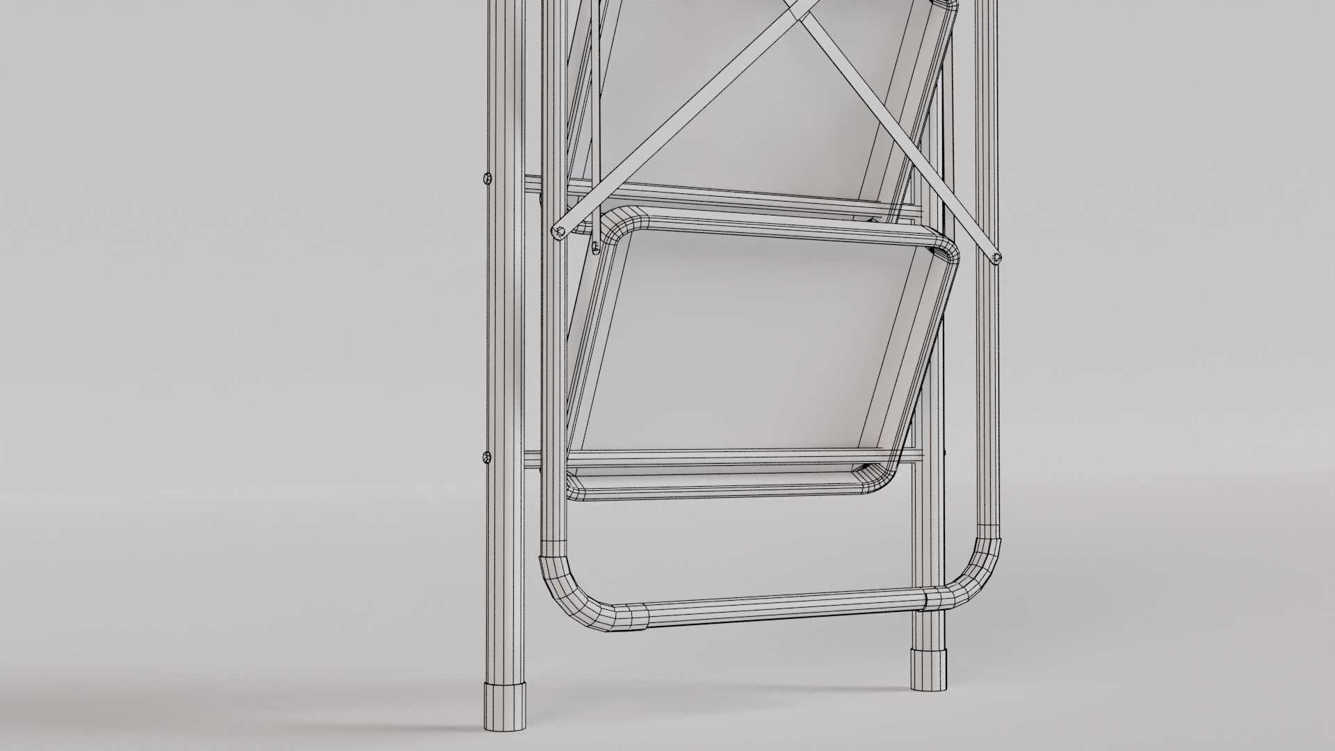 Foldable Ladder Multicolor Low-poly 3D model_25