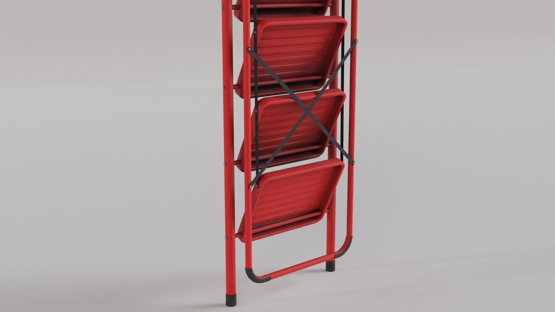 Foldable Ladder Multicolor Low-poly 3D model_7