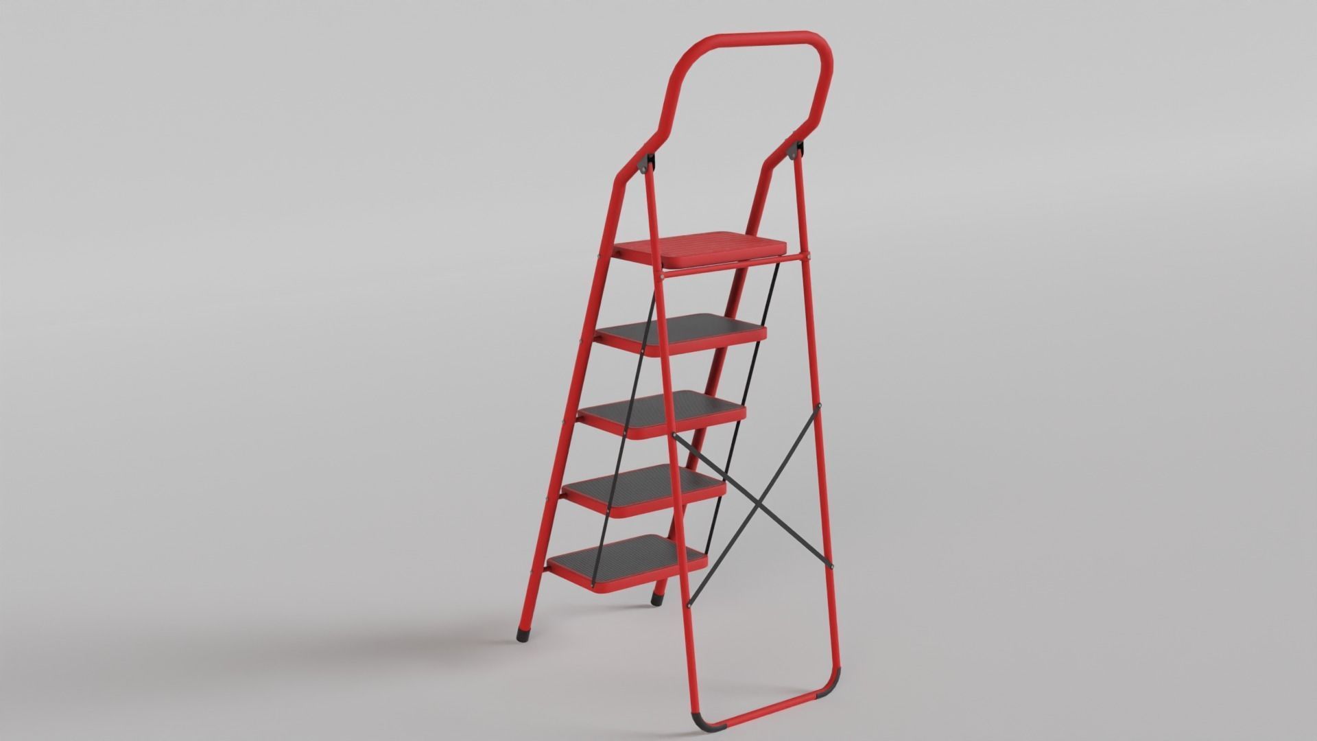 Foldable Ladder Multicolor Low-poly 3D model_12