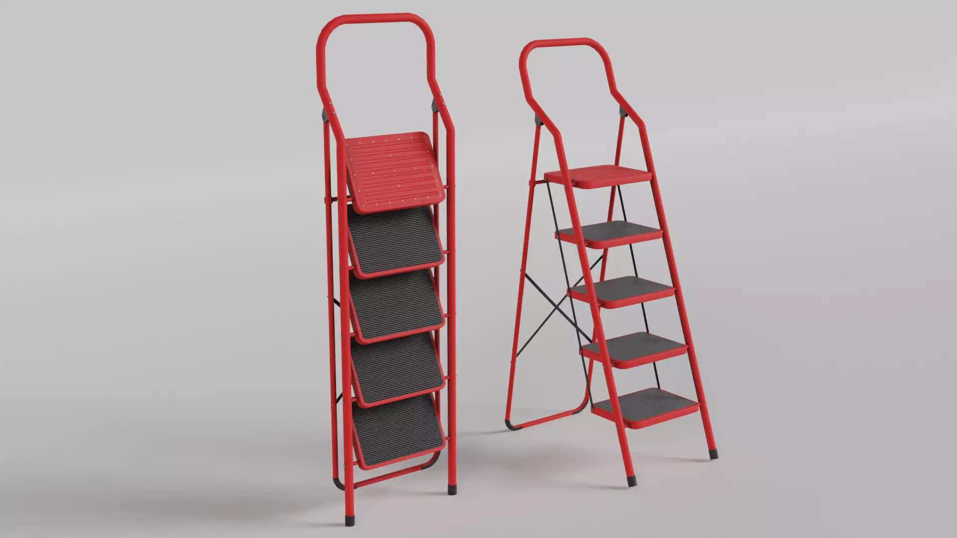 Foldable Ladder Multicolor Low-poly 3D model_0