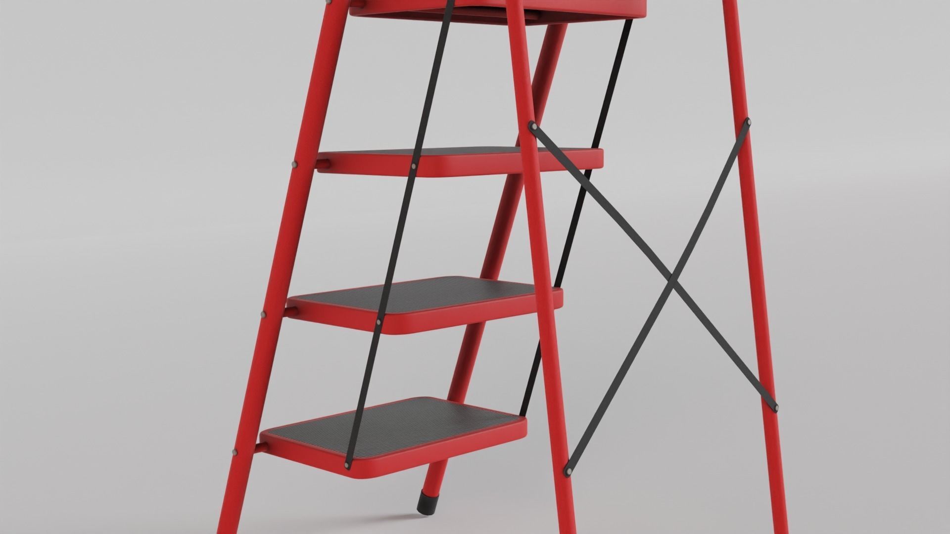 Foldable Ladder Multicolor Low-poly 3D model_11