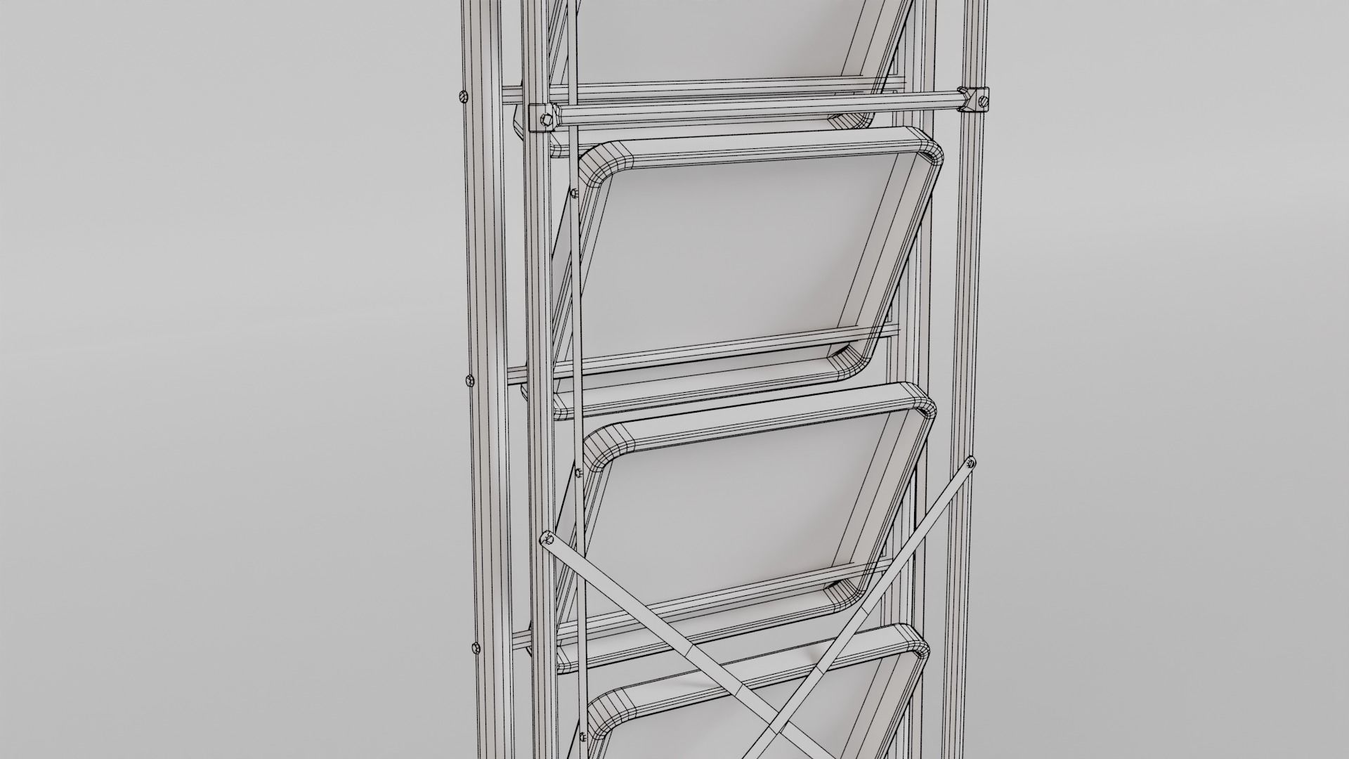 Foldable Ladder Multicolor Low-poly 3D model_26