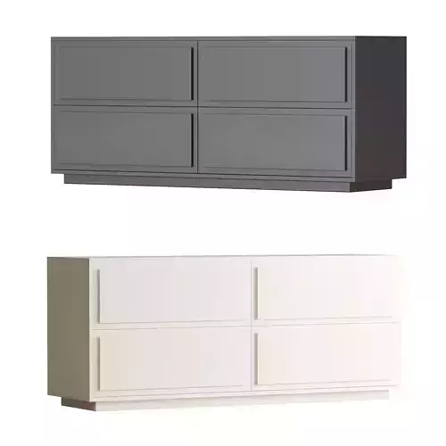 CB2 Gallery White 4 Drawer Low Dresser