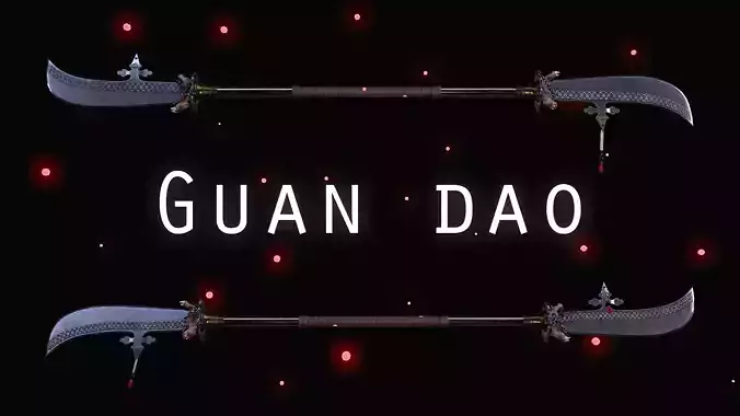 Guandao Sword Low-poly 3D model